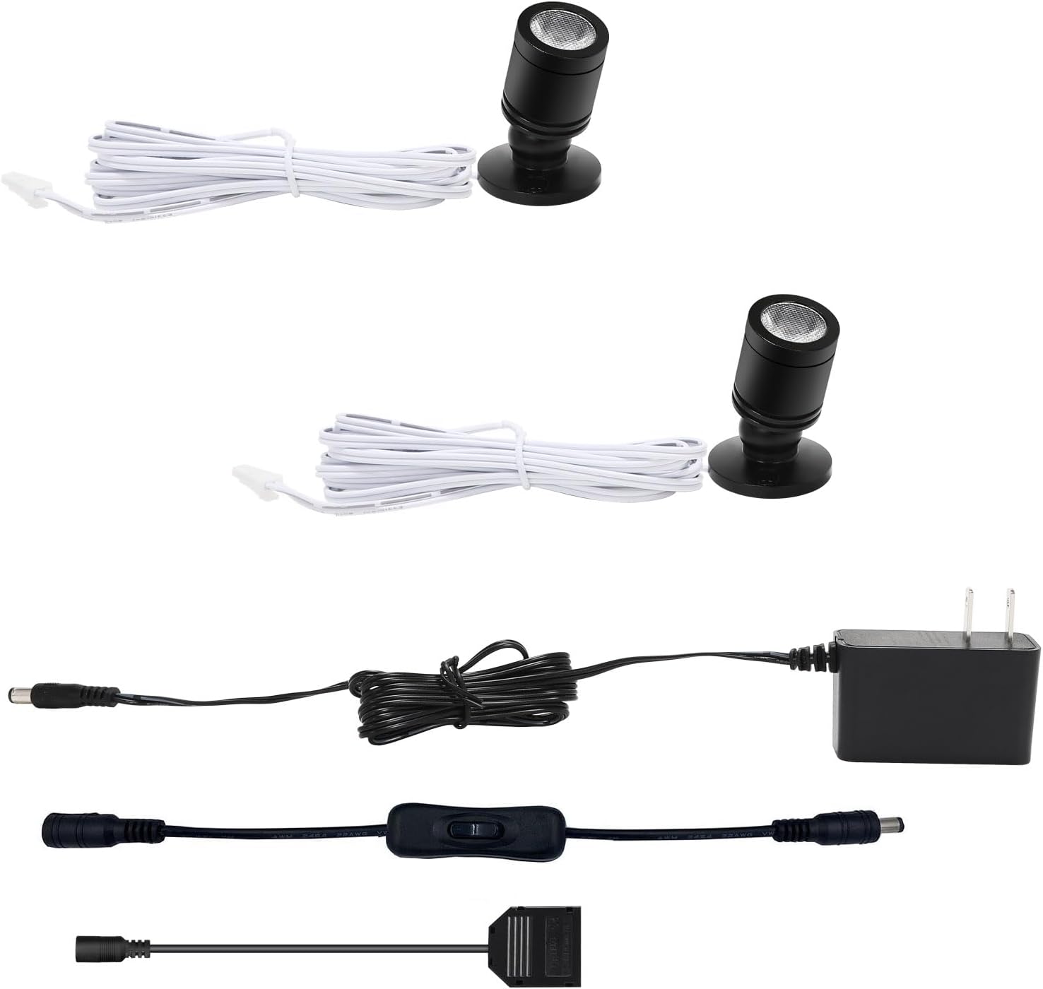 Taysing LED Spot Light Indoor Picture Lights Art Lights Accent Lights Little Spotlight Up Lights for Painting Picture Plants Jewelry Showcase Model Display Shelves(Cold White-2 Pack Push Switch)