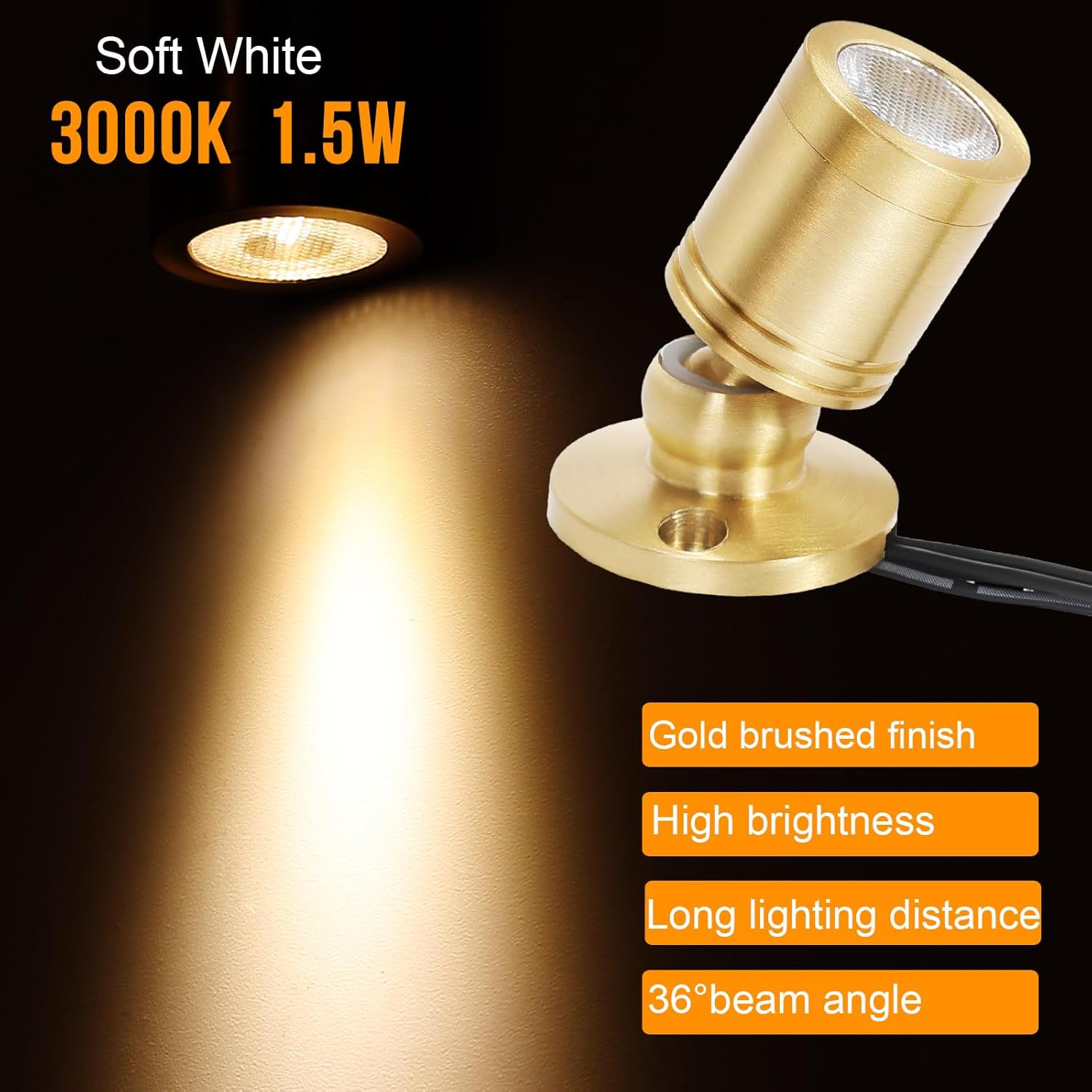 LED Spot Light Indoor Picture Lights Art Lights Accent Lights Little Spotlight for Painting Picture Plants Jewelry Showcase Model Display Shelves UnderCabinet (Soft White, 3-Pack)